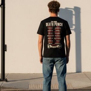 VINTAGE Five Finger Death Punch American Capitalist 2012 USA Tour Tee Shirt XXL